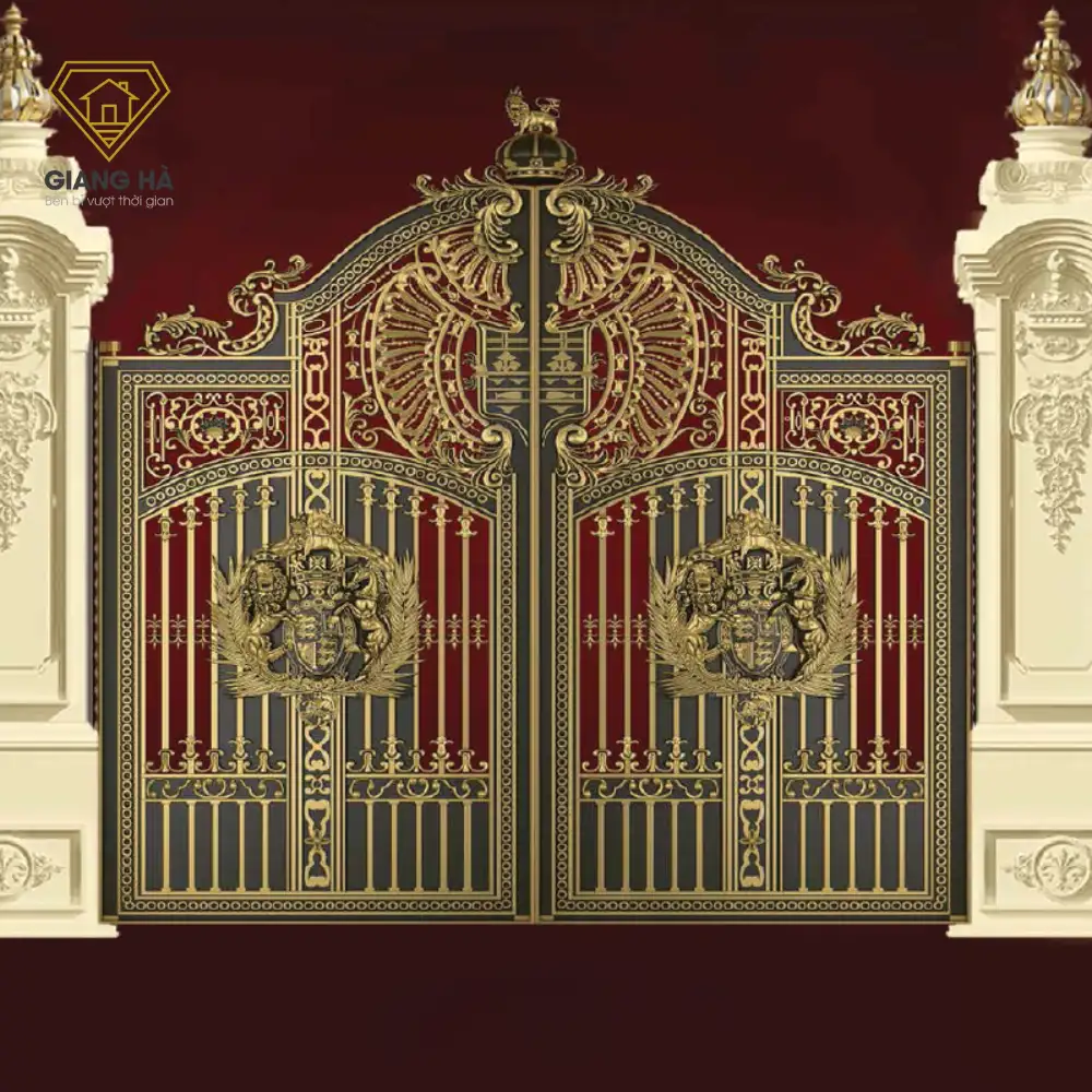 Cổng nhôm đúc họa tiết Buckingham 02