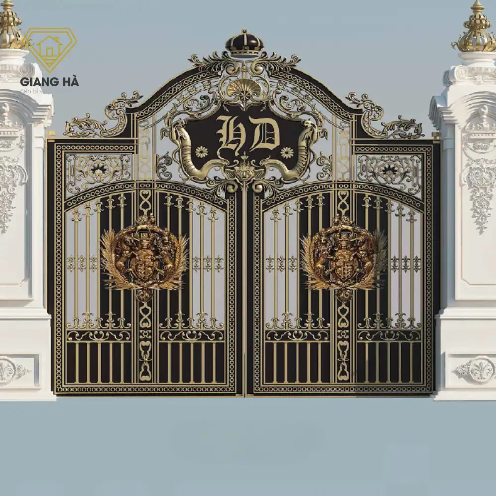 Cổng nhôm đúc họa tiết Buckingham 03