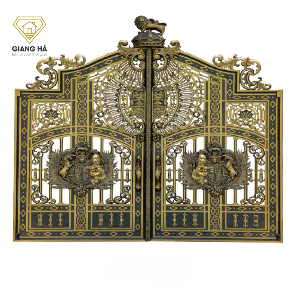 Cổng nhôm đúc họa tiết Buckingham 04