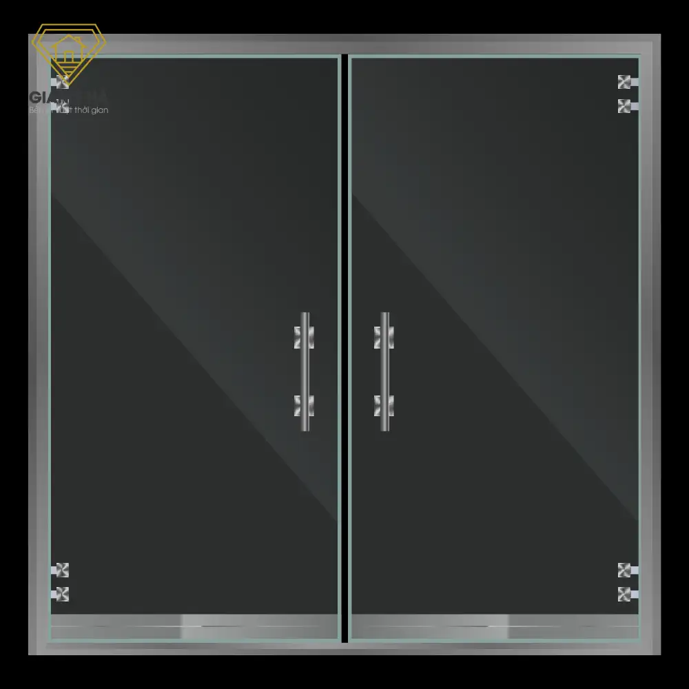 Cửa kính cường lực 2 cánh mở quay - Mẫu số 2 | Giang Hà Door