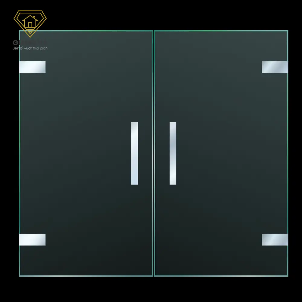 Cửa kính cường lực 2 cánh mở quay - Mẫu số 6 | Giang Hà Door